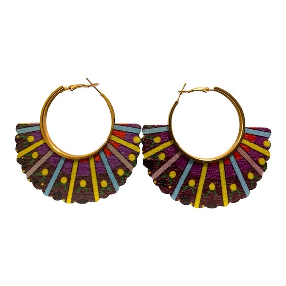 Colorful Hoop Earrings - Picture 2 of 4